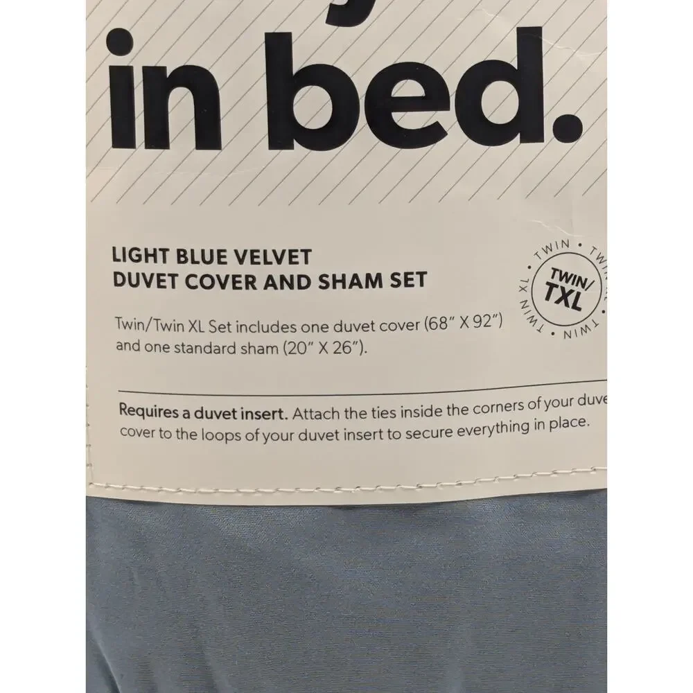 Dormify Twin/Twin XL Blue Velvet Duvet Cover (68